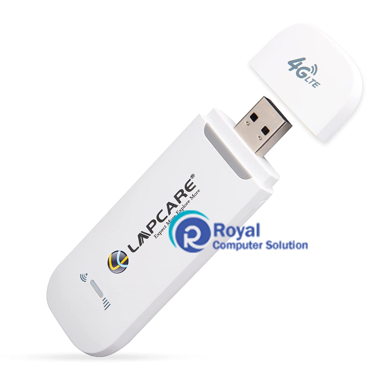 lapcare LDF 90 USB 4G modem with all Sim Network Support, 4G Data Card with Wifi  Hotspot Data Card (White) Royal Computer Solution